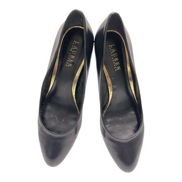 Lauren Ralph Lauren Harper Black Leather Pumps Size 10B - Picture 4 of 12
